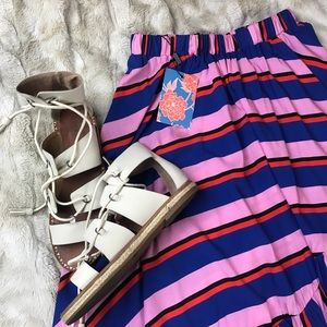 Mister Zimi Striped Asymmetrical Skirt